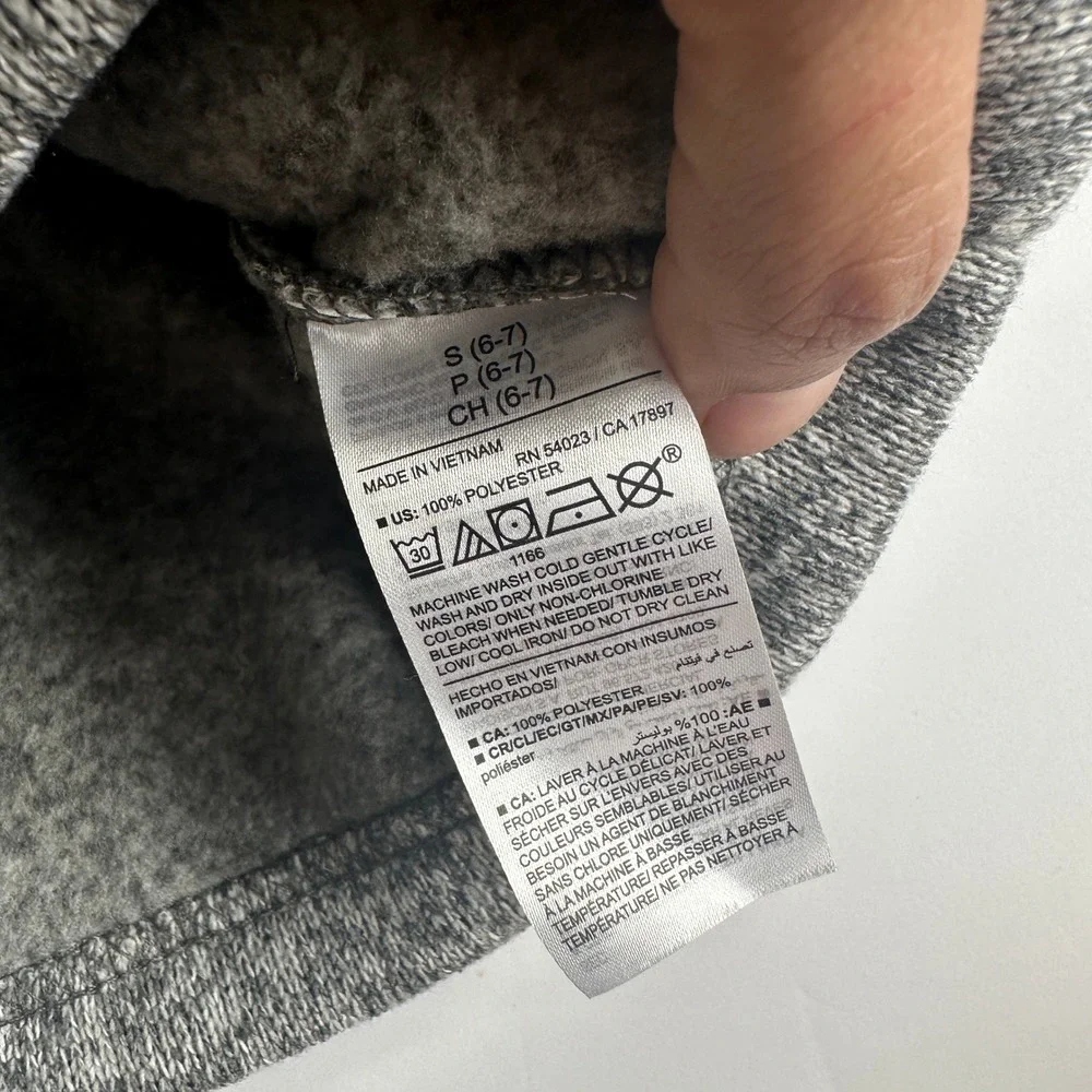 Old Navy Boys Grey Marl Sweater Fleece Shawl Collar Pullover Size S 6-7 726443